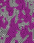 Pink Abstract Geometric Maze Pattern Rug