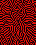 Abstract Red Black Organic Lines Rug