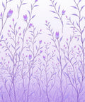 Delicate Purple Floral Meadow Design Rug