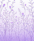 Delicate Purple Floral Meadow Design Rug
