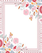 Whimsical Floral Frame Design Rug