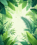 Tropical Leaf Pattern Green Jungle Rug