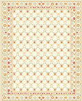 Creamy Beige Floral Lattice Pattern Rug