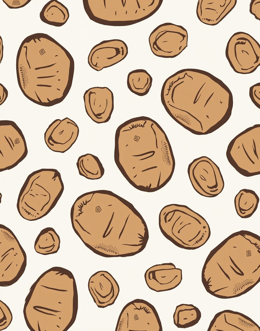 Whimsical Potato Pattern Design Rug