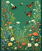 Whimsical Butterflies and Bees Garden Rug