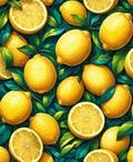 Vibrant Yellow Lemons Green Leaves Rug