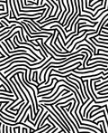 Abstract Black White Maze Pattern Rug