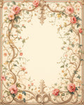 Whimsical Floral Scrollwork Pastel Rug