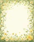 Whimsical Yellow Floral Vine Pattern Rug
