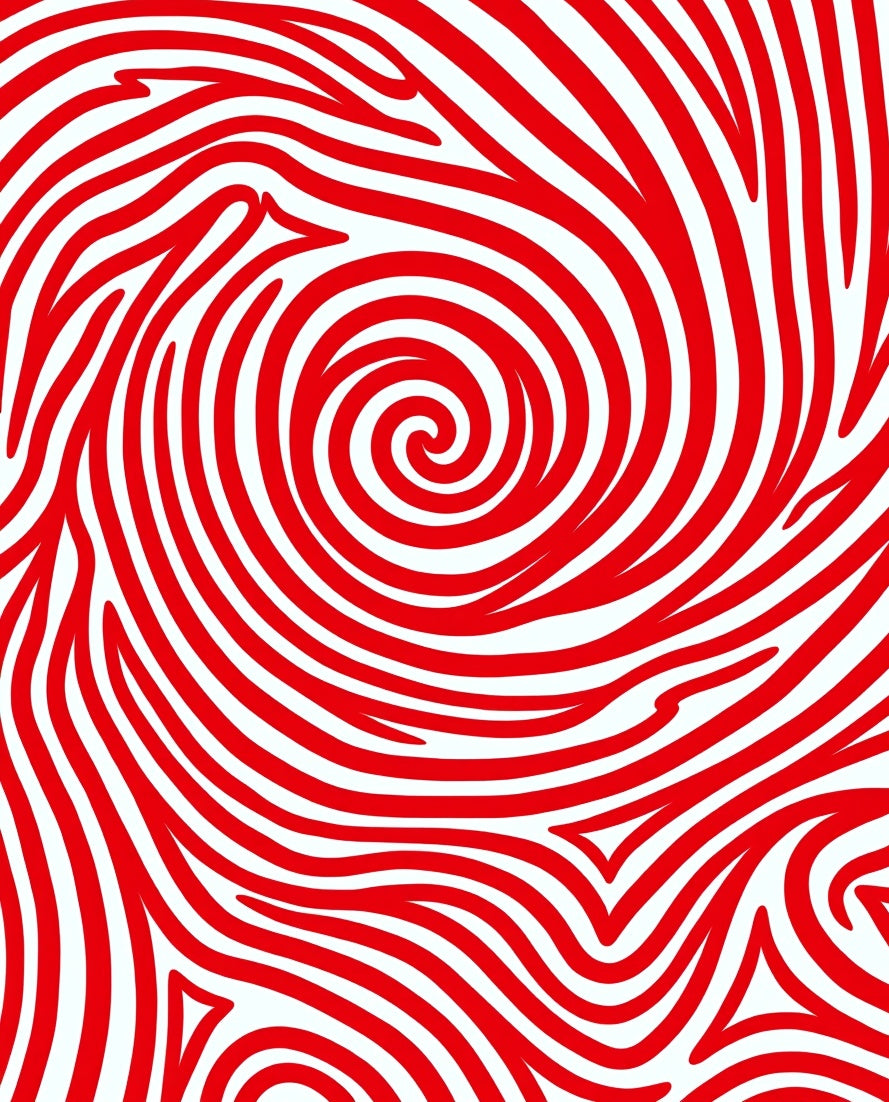 Bold Red Swirl Abstract Lines Rug