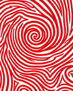 Bold Red Swirl Abstract Lines Rug