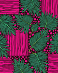 Vibrant Tropical Leaf Pattern Rug