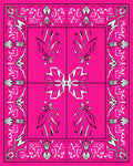Vibrant Floral Abstract Border Design Rug