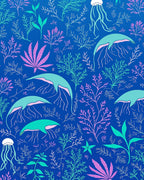 Oceanic Jellyfish Seaweed Pattern Rug