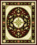 Ornate Floral Medallion Dark Jewel Tone Rug