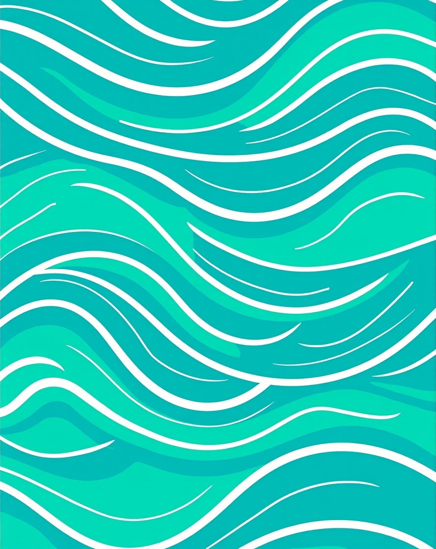Aqua Blue Wavy Lines Design Rug