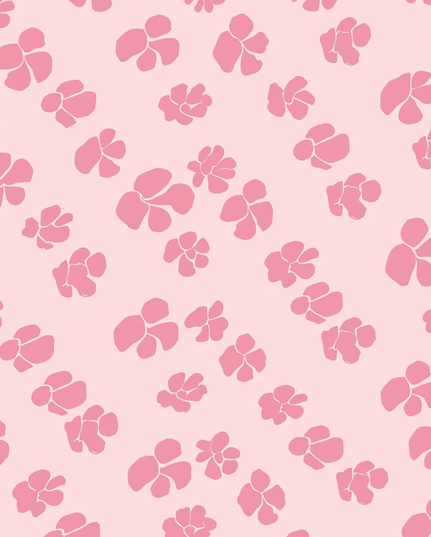 Pink Floral Patterned Pastel Rug