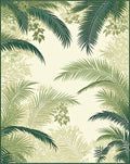 Tropical Leaf Patterned Verdant Scene Rug