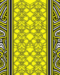 Bold Geometric Yellow Black Border Design Rug