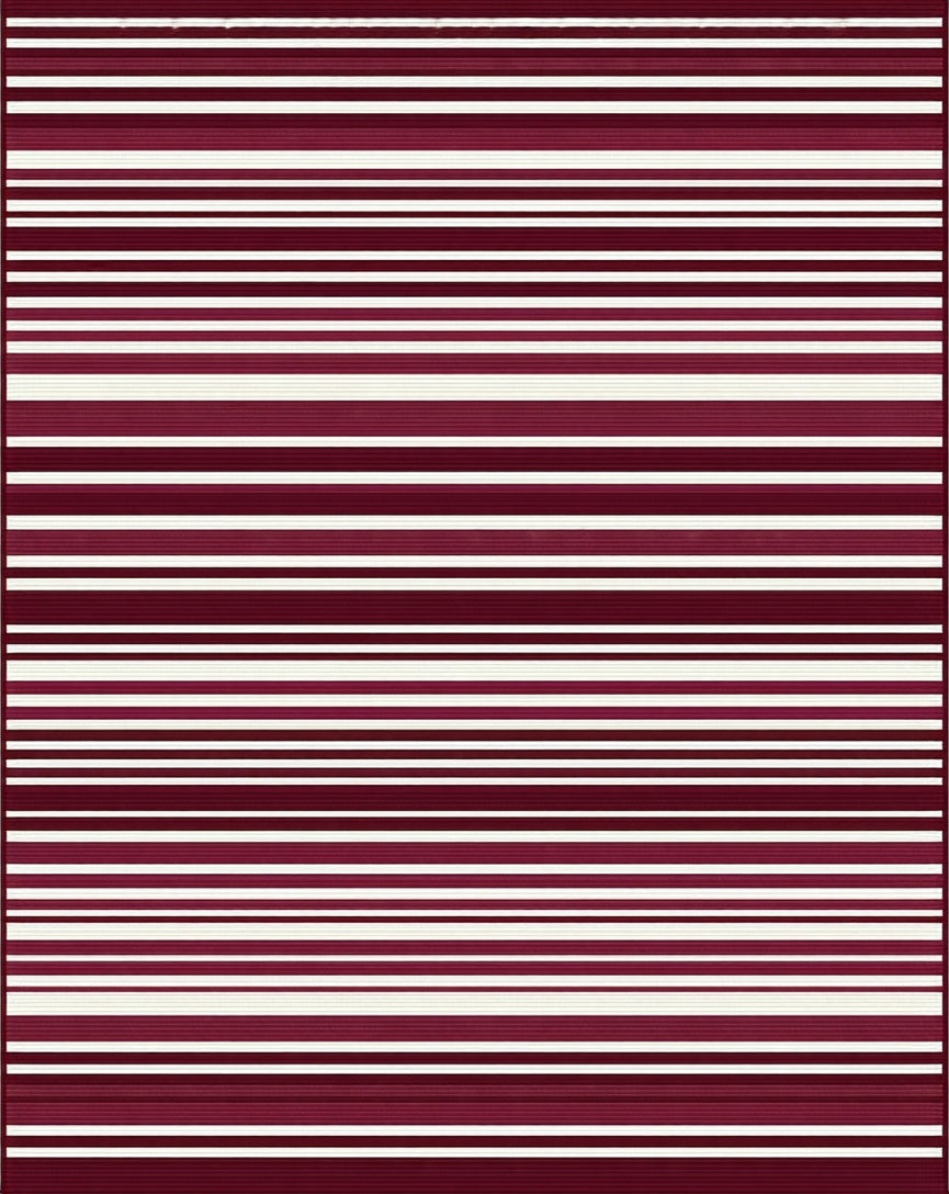Modern Striped Burgundy Ivory Rug