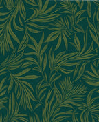 Deep Teal Leaf Pattern Rug