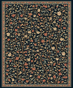 Dark Floral Tree Vine Pattern Rug