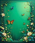 Emerald Garden Butterfly Floral Rug