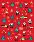 Jolly Red Gnome Christmas Tree Trucks Rug
