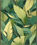 Abstract Green Leaf Pattern Design Rug