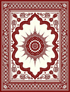 Ornate Mandala Floral Design Rug