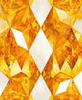 Radiant Gold Faceted Geometric Pattern Rug