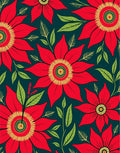 Bold Red Floral Medallion Botanical Rug