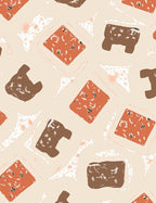 Abstract Organic Shapes Terracotta Rug