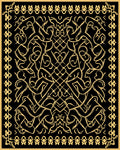 Intricate Golden Swirls And Lines Rug