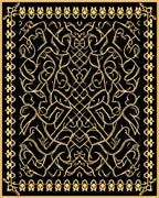 Intricate Golden Swirls And Lines Rug