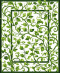 Green Leaf Vine Scroll Pattern Rug