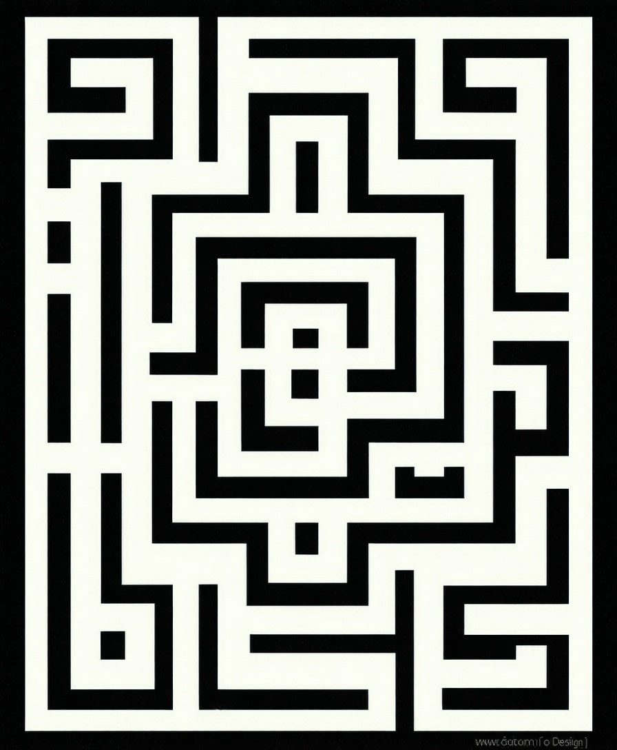 Bold Maze Pattern Design Rug