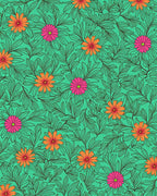 Vibrant Floral Leaf Pattern Rug