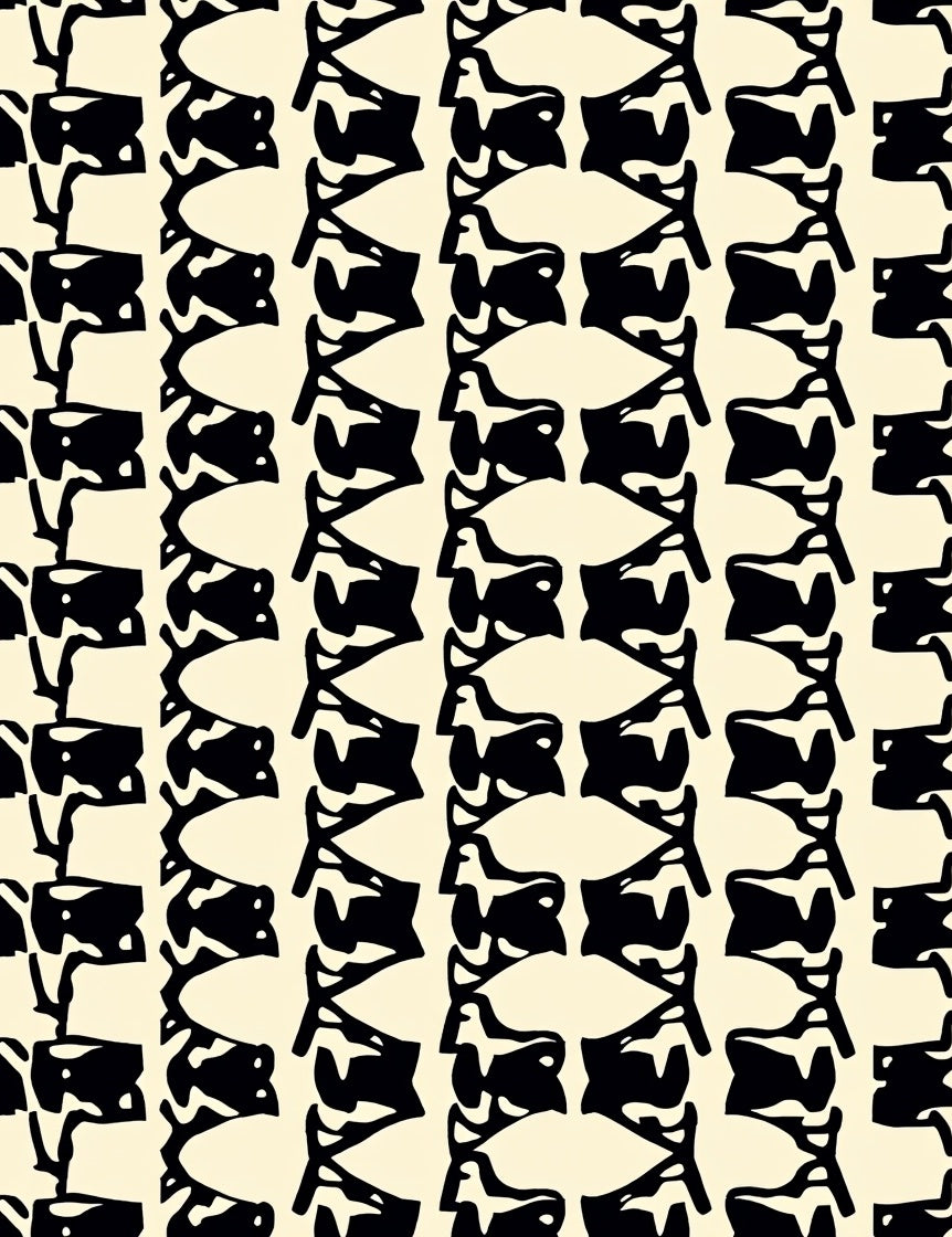 Black Cream Bold Organic Design Rug