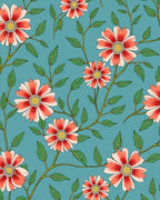 Coral Flower Vine Pattern Rug
