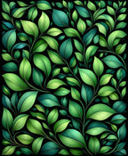 Lush Greenery Leaf Pattern Rug