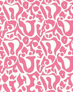 Abstract Pink White Organic Pattern Rug