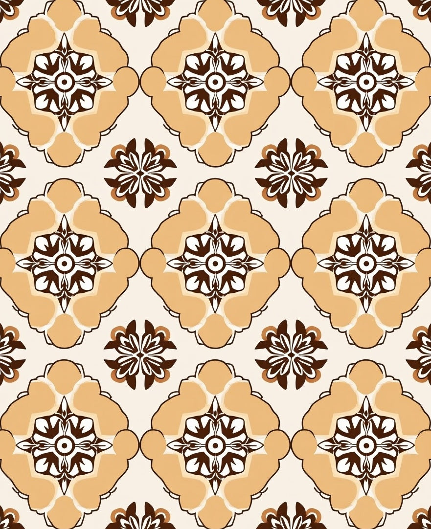 Ornate Floral Geometric Arrangement Rug