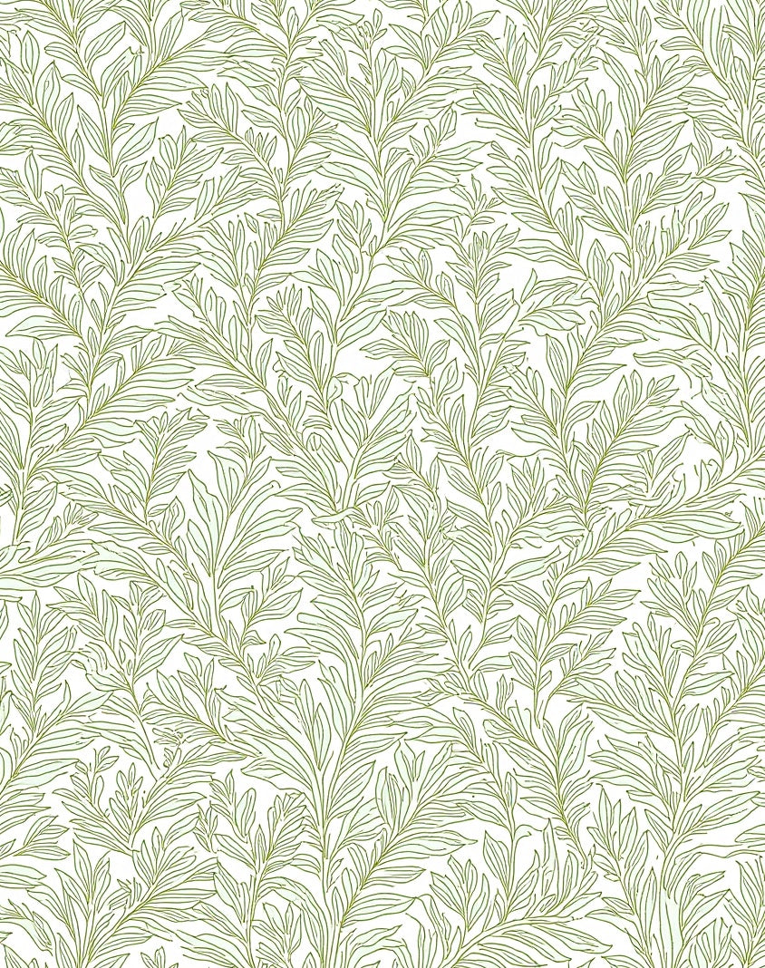 Green Leafy Vine Pattern Rug