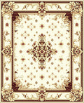 Classic Floral Medallion Beige Rug