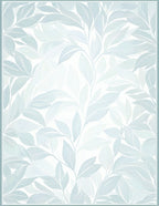 Light Blue Leaf Patterned Design Rug