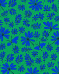 Blue Floral Botanical Pattern Rug