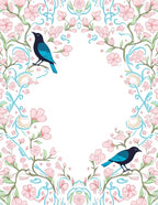Bluebird Garden Whimsical Floral Accent Rug