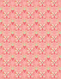 Pink Heart Floral Geometric Pattern Rug