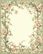 Art Nouveau Floral Vine Border Design Rug
